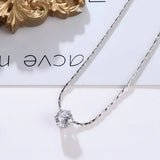 Κολιέ ασημι με μονή πέτρα ζιργκόν minimal