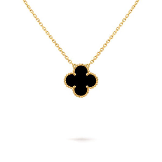 Κολιέ clover μαύρο με χρυσαφι