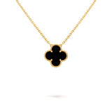 Κολιέ clover μαύρο με χρυσαφι