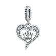 Charm Καρδιά με Στέμμα & Λευκά Ζιρκόν – Αγάπη με Βασιλικό Αέρα | Sterling Silver 925